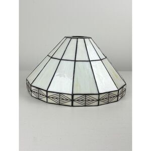 Dale Tiffany Leaded Stained Glass Panel Lamp Shade 13”W Mission Style 7.5"H